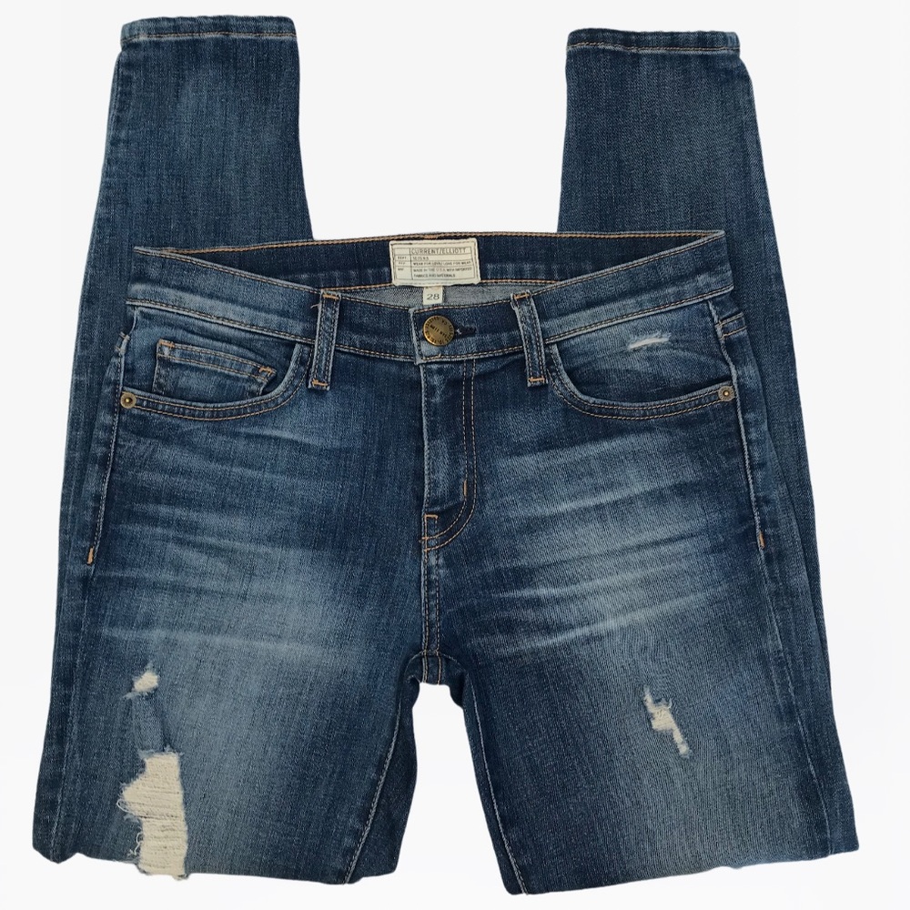 Current/Elliott Mid-Rise Distressed Women’s Jeans - 28 - Picture 7 of 15
